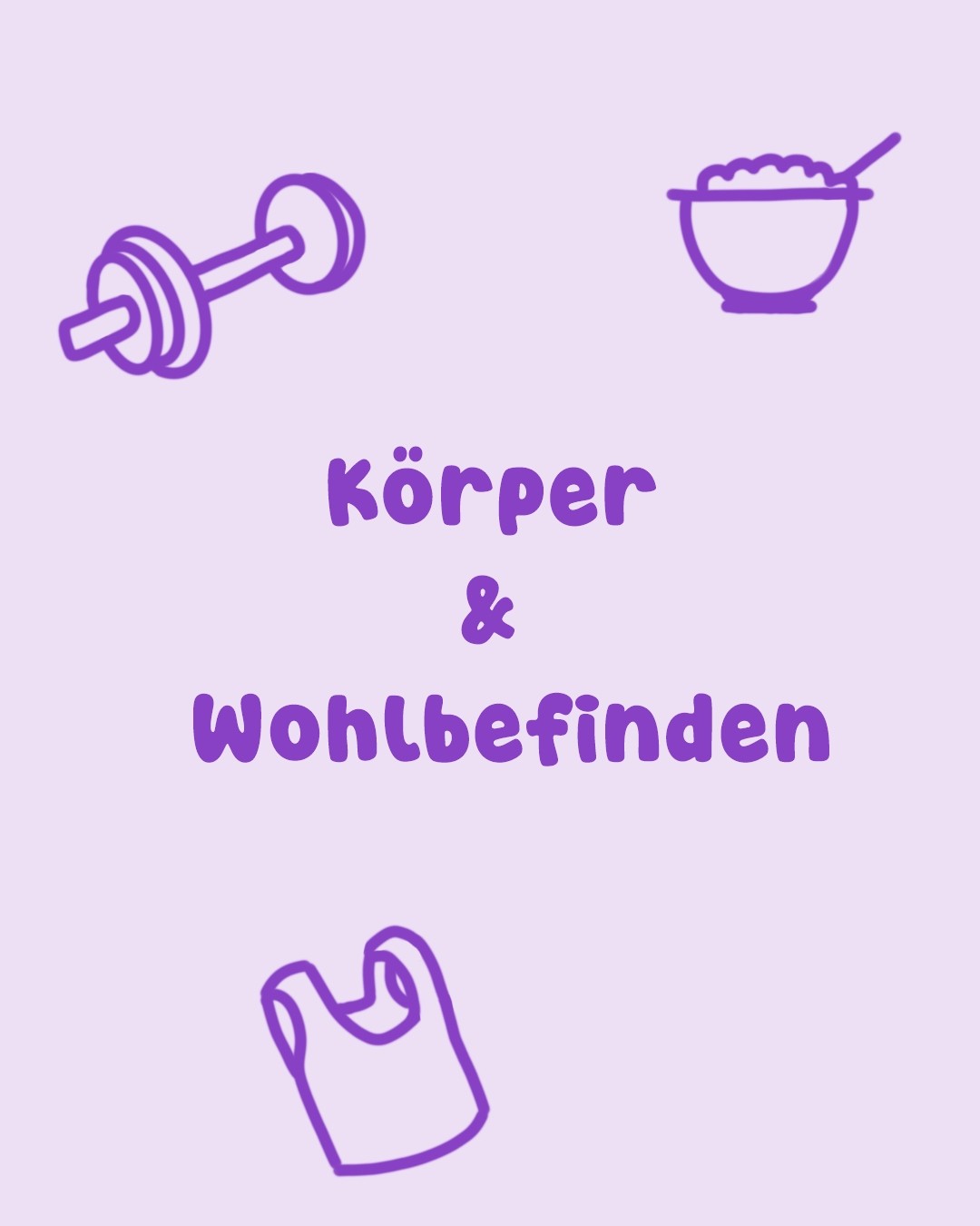 Lila Text auf Pastell-Lila Hintergrund. Da steht: 