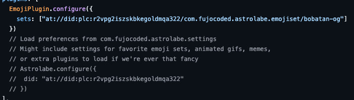 Setting up Astrolabe Emoji using just the ATURI