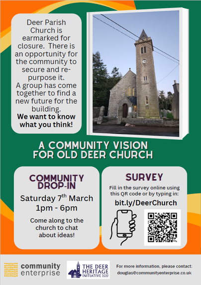Text on image can be accessed here: 
https://www.surveymonkey.com/r/Old-Deer-Church-Survey
