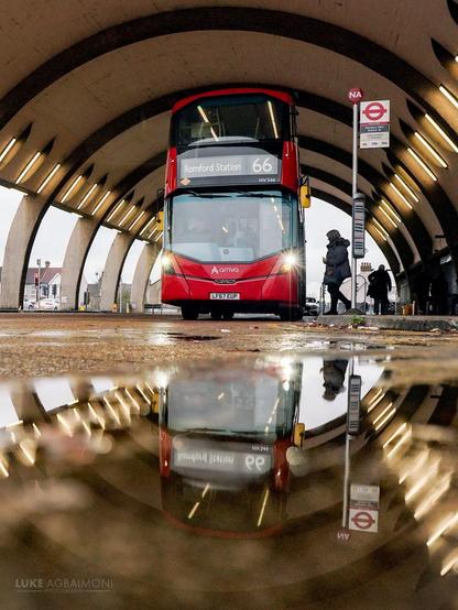 Bus outside Newbury park London underground station