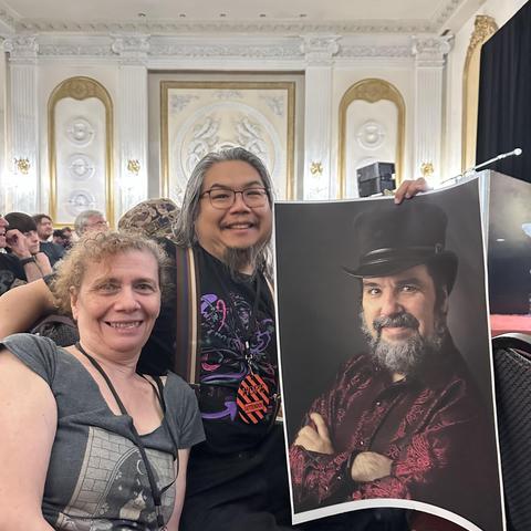Dave and Alaina holding up. Photo of Jason Scott