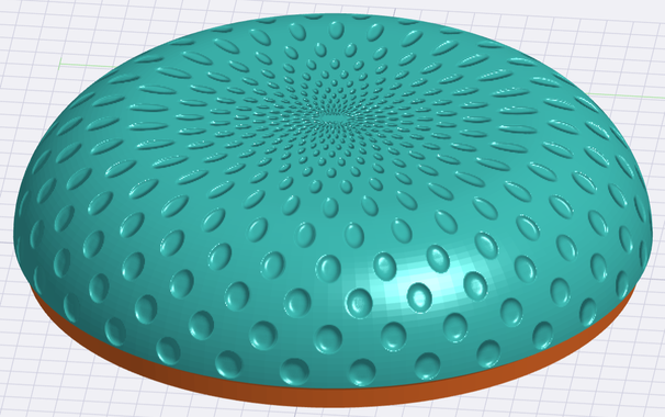 The exported lid rendered with an indented bump filter in bumpmesh.com.