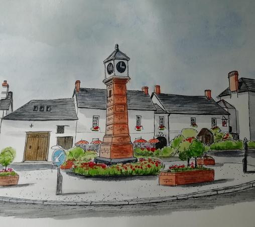 Usk town clock