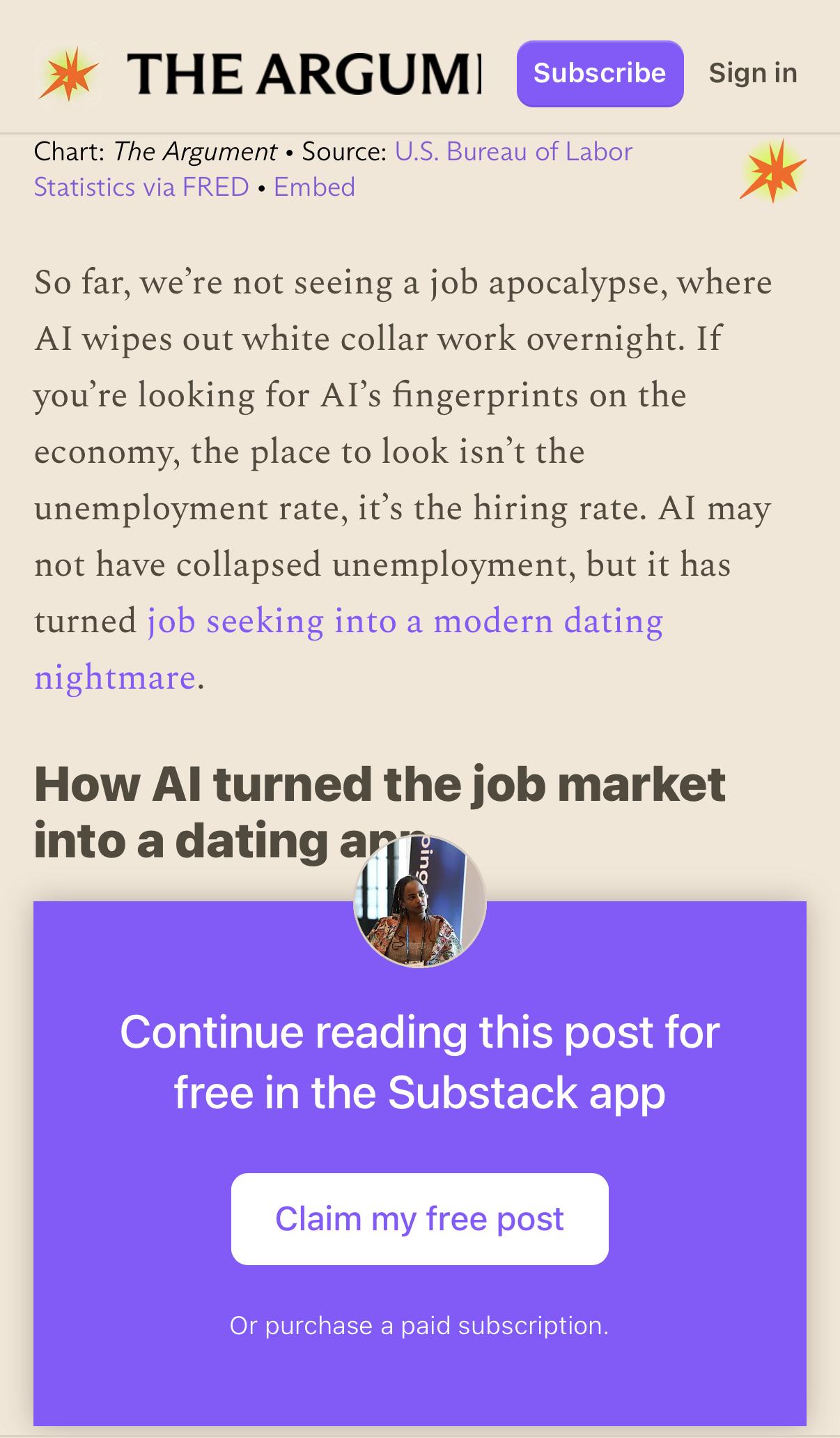 An app-walled article on Substack